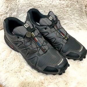 Salomon Men's Gray Speedcross 4 Lace Up Trail Shoes Size 8 Excellent Condition